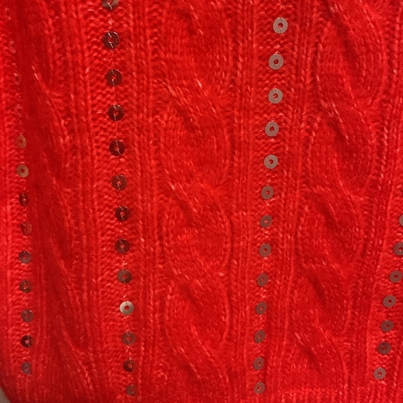 Adyson Parker NWT Pullover Sweater Racing Red Silver Sequins  Size Large - Picture 13 of 13